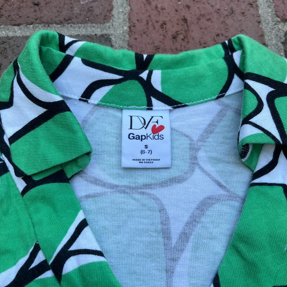DVF for Gap Kids Small (6-7) Green Wrap Romper Dress NWT Diane Von Furstenberg - Picture 2 of 7
